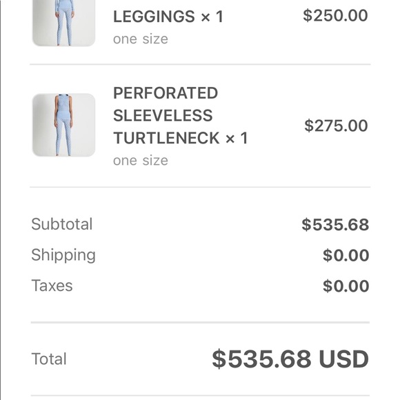 Sleeveless turtleneck top & Legging with band waistband Perforated seamless knit - Picture 5 of 5